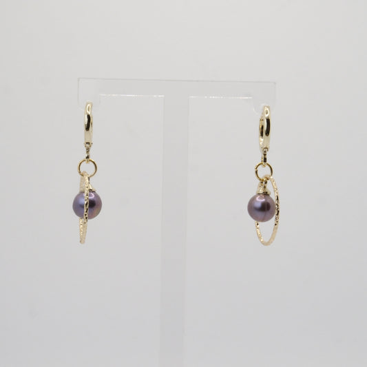 Ohrringe vergoldet 18K mit Perle