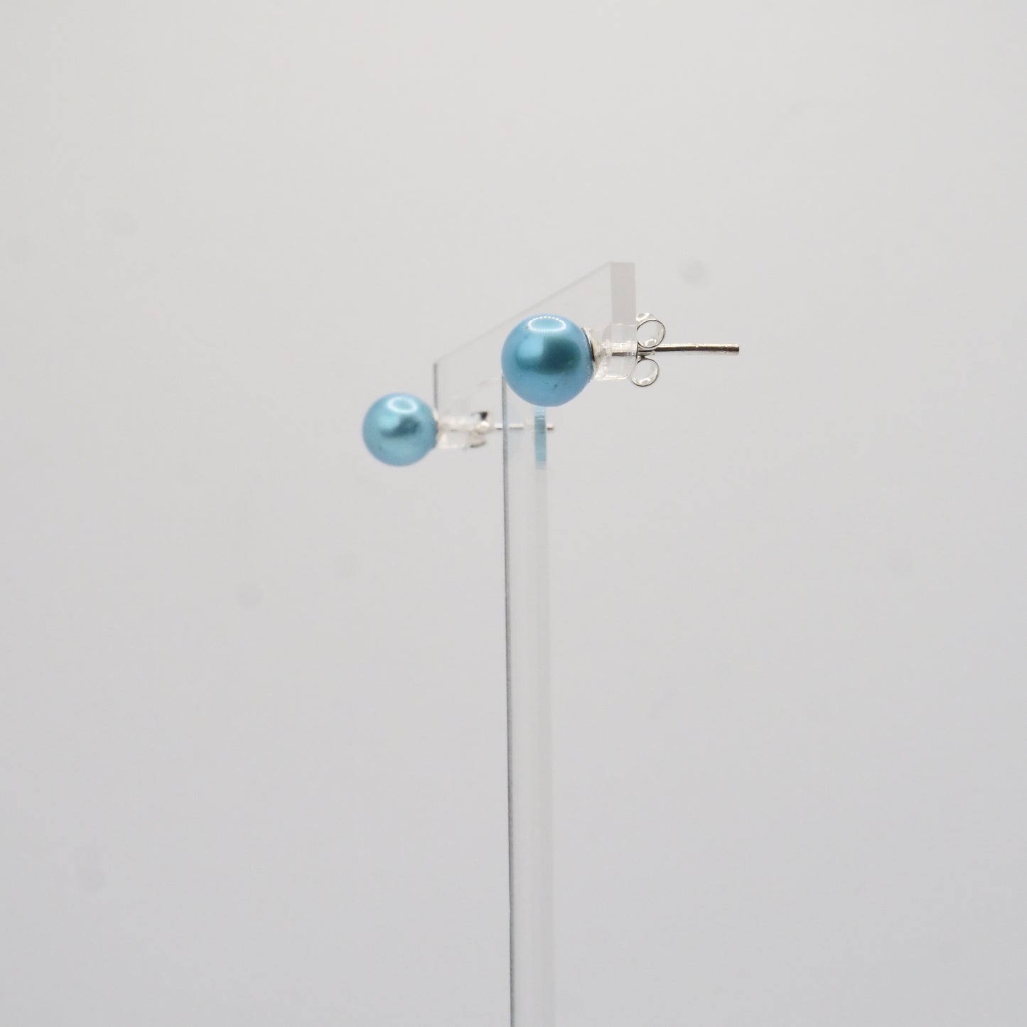 Ohrstecker, 925er Sterling Silber mit blauen Perlen