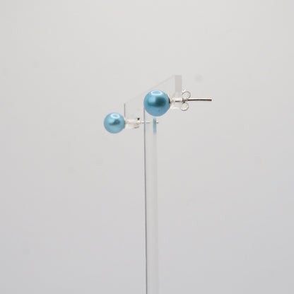 Ohrstecker, 925er Sterling Silber mit blauen Perlen