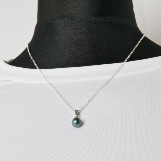 Kette, 925er Sterling Silber mit Perlenanhänger