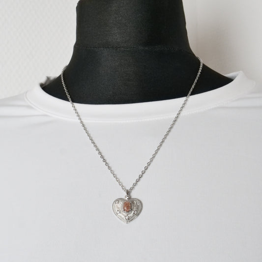 Kette Silberherz mit Sonnenstein