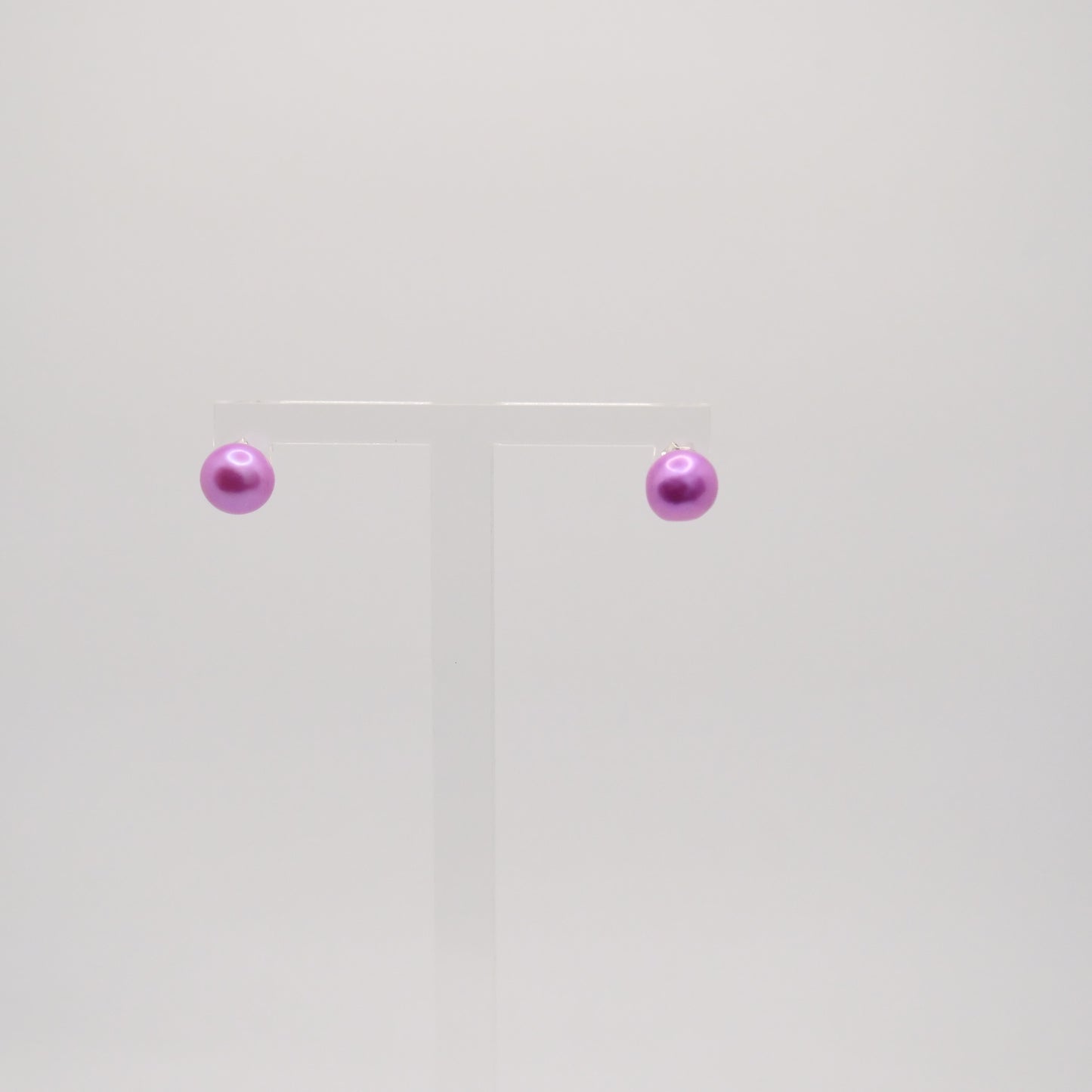 Ohrstecker. 925er Sterling Silber, mit Perle in Pink