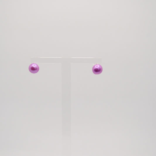 Ohrstecker. 925er Sterling Silber, mit Perle in Pink
