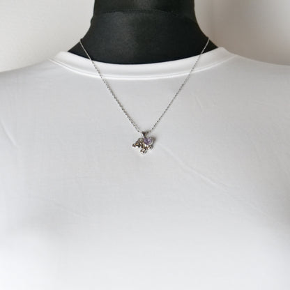 Kette "Bärchen" aus Edelstahl, mit Amethyst